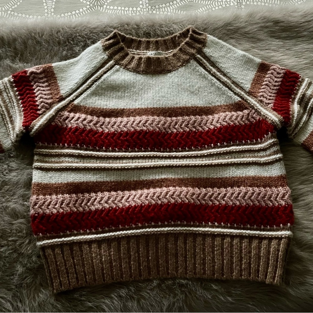 Ladies medium Crescent striped sweater
